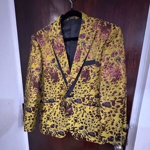NWT Men's Statement Designer Angelino Patterned Blazer. Size 44R.